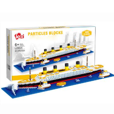 China Construction Toy New Arrivals Plastic 56cm Mini Legoly Micro Building Blocks Titanic Liner Diamond Bricks 8026 3D Model Mini Figure For Kid Gift for sale