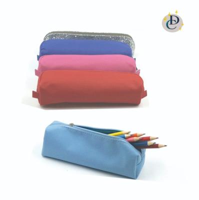 China Schools & Colorful Thin Cheap Offices Canvas Polyester Pencil Bag With OEM LOGO for sale