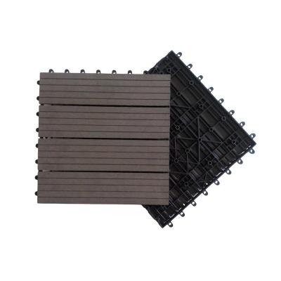 China Modern Balcony Terrace Card Buckle Together Balcony Outdoor Wood Tile Diy Wpc Decking Composite Flooring for sale