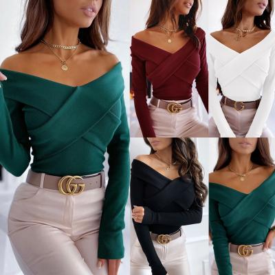 China Anti-wrinkle fashion mohair designed ladies knitted pullover long sleeve v neck women pullover solid sweater for sale