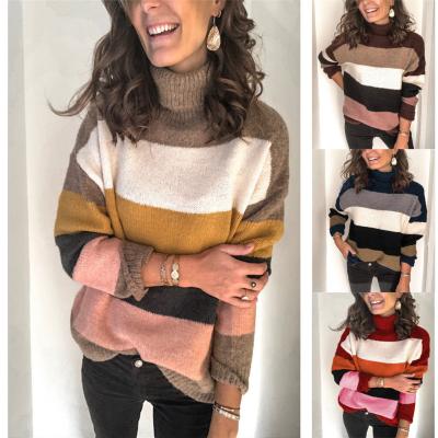 China New Winter Neck Anti-wrinkle Warm Women's Knitwear Sweater Curvy Women's Solid Women's Sweater Sweater for sale