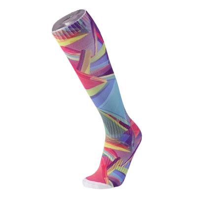 China Hot Selling Anti-skid Fashion Sports Socks Colorful Printed Fancy Knee High Football for sale