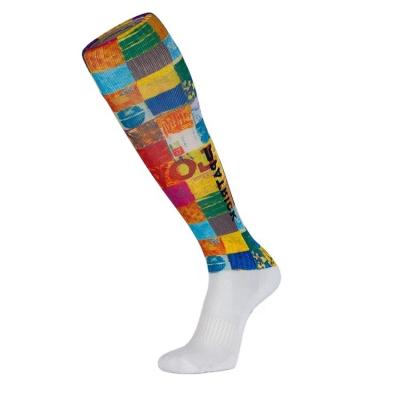 China Breathable Popular Customize Mens Soccer Socks Digital Sublimation Printing Soccer Socks for sale