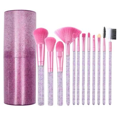 China 12pcs Crystal Concealer Make Up Brush Diamond Brushes Glitter Cosmetic Makeup Brush Set for sale