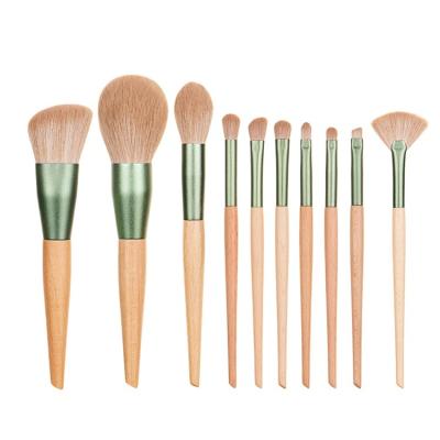 China Vega High Quality Beauty Care Makeup Tools 10 Pieces With Bag Makeup Brush Set Natural Cosmetic Tools Wooden Handle Brush Make Up Brushes Kit for sale