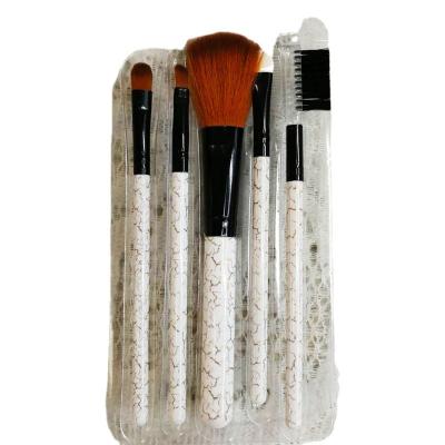 China White Goat Logo Wooden Box Style Eye Hair Brush Foundation Tool Kit 5pcs Makeup Bag Professional Handmade Cosmetic Brush Set for sale