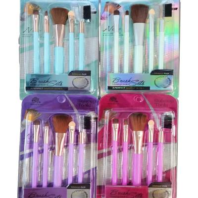 China Multicolor Beauty Tools Cosmetic Brush Manufacturer Direct Selling Cosmetic Brush Set 5 Sets for sale