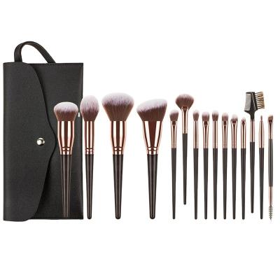 China 2022 Best Selling Customized High Quality Private Label Low Price Cosmetic Brush 15 PC Makeup Set Brush With Gray Pouch for sale