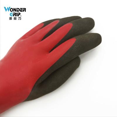 China Water Proof New Lengthening WG-328L Waterproof Chemical Resistant Work Gloves Lengthened Aqua Fully Dipped Latex Gloves for sale