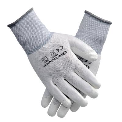 China Anti-Slip Safety Palm Coating Mechanic Gloves Working Gloves CE Certificated PU Nitrile Gloves for sale