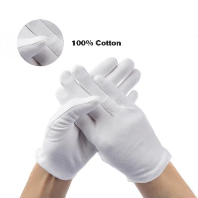 China Anti-slip Thicken Ceremonial Gloves for Serving/Waiters/Female Drivers/Jewelry Gloves 100% Cotton White Gloves for sale