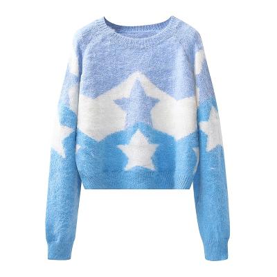 China Holiday anti-pilling infant graphic knit crop sweater women pullover sweater for women for sale