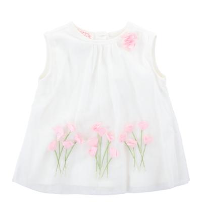 China Washable High Quality Soft Fabric Dress For Baby Girl Dress With Flower for sale