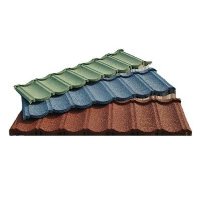 China Traditional Colored Coated Galvanized Stone Step Tile Roofing Sheet In Ghana for sale