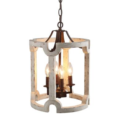 China Dimmable Wooden Cylinder Chandelier - 4 Lights Wooden Pendant Light for Dining Room Living Room OEM and ODM for sale