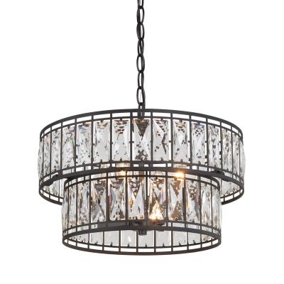 China Modern Farmhouse 4-Light Glass Chandelier, Crystal Chandelier Two Tier Chandelier for sale