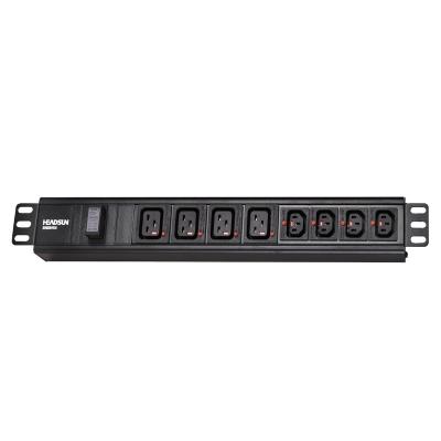 China Aluminum Alloy Rack PDU Power For Power Distribution Network Cabinet IEC C13 C19 Type Unit for sale