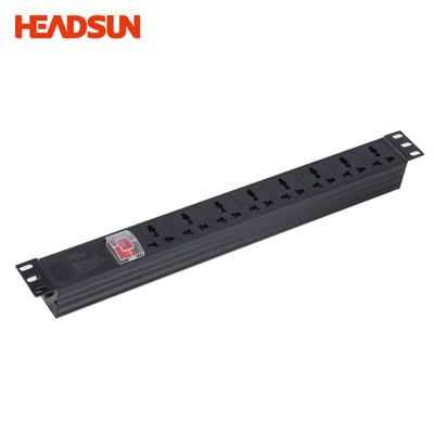 China 19 Way 1U 1.5U 100V - IEC 240V Customizable NEMA Rack-Mount 8 Inch Horizontal PDU with Power Switch (8) PDU - BSC for sale