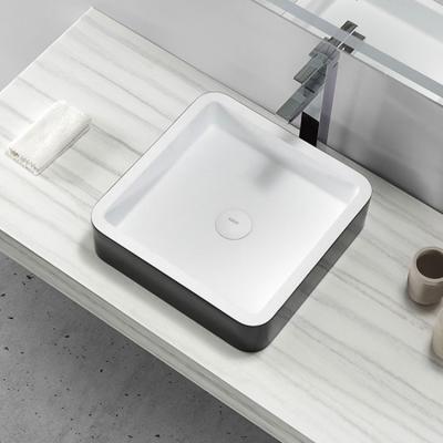 China Soft/Repairable/No China Manufacture Porous Modern Hand Wash Long Height Sink Wash Stone Resin Sink Basin Bathroom for sale