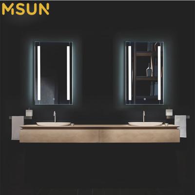 China MSUN Wall Mounted Smart Bathroom Touch Screen Light Touch LED Mirror Espejo LED Illuminated Smart Mirror Led for sale