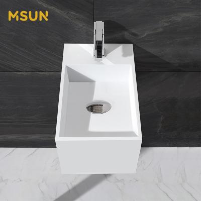 China White Wall Hung Solid Surface Basin of 120 Designs of Modern Same Small Sink for sale