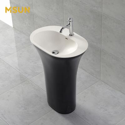 China Modern Antique Oval Freestanding Sink Basin Stand Alone Basin Bathroom Acrylic Solid Outdoor Basin for sale