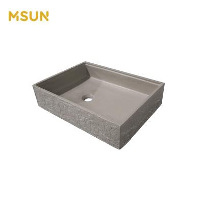 China MSUN Modern Concrete Sink Round Solid Outdoor Bathroom Sink Basin for sale