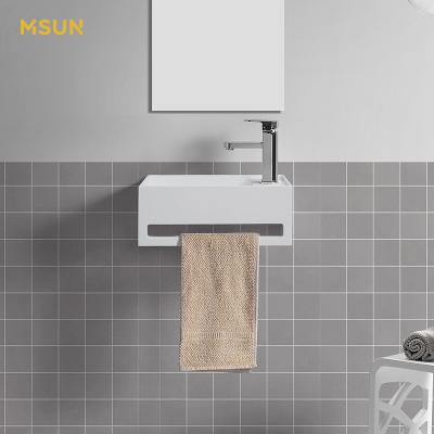 China Small Size Modern Bathroom Vanity Stand Alone Bathroom Vanity Sink Toilet Sink Standing Hanging Basin for sale