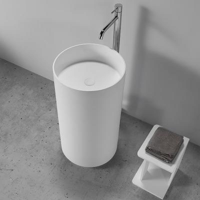 China Stain Resistance Shampoo Wash Basin In Pie Hospital Furniture Pedestal Sink Basin Basin Modern Artificial Stone for sale