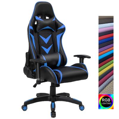 China 2021 Hot Sale Blue (Height) Gaming Chair Adjustable With 2D Function PU Armrest Gaming Chair Game for sale