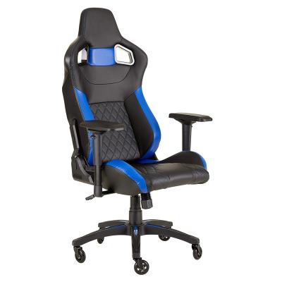 China (Size) Adjustable Back PU Leather Gaming Chair Can Adjust 180 Degree Gaming Chair Blue Gamer With 4D Armrest for sale