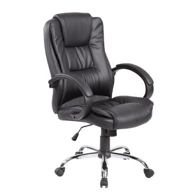 China Cheap Custom Made Black High Back Swivel PU Office Chair Executive Office Leather Swivel Chair for sale