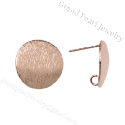 China Fashion Precious Factory Fashion Custom Rose Gold Metal Round Post Modern Earrings For Women for sale