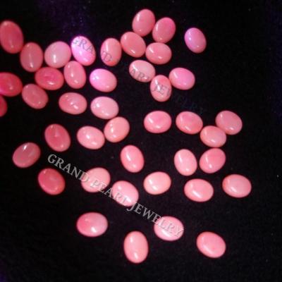 China Oval cabochon of CORAL Pink Sea Bamboo Coral 8x10mm for sale