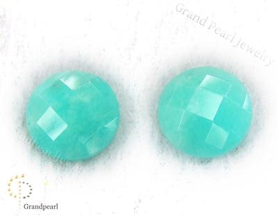 China - Peru Amazonite _14mm Series - Faceted Gemstone Cabochon for sale