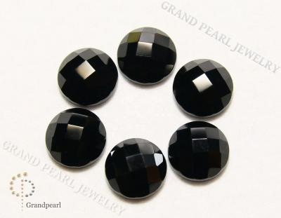 China - Black Onyx - 12mm round cabochon, loose gemstone for sale