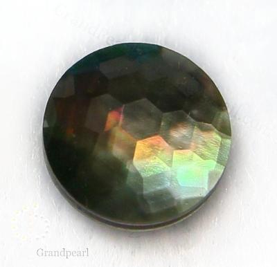 China - Triplet gemstone - 8mm mother of pearl with faceted crystal - round for sale