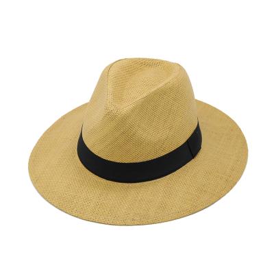 China Character Can Be Customized Wholesale Straw Woven Beach Plain Beach Summer Panama Straw Hat Women's Panama Straw Hat for sale