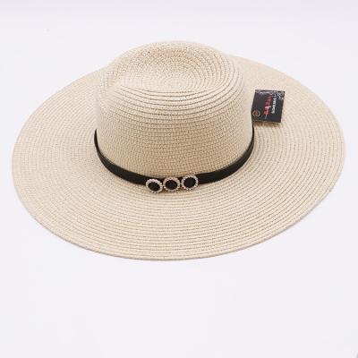 China Wholesale Character Beach Hat Black Bow Summer Straw Hat Sun Women Wide Brimmed Straw Hat for sale