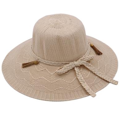 China Character Summer Vacation Outdoor Hat Beach Handmade Crochet Fishing Hat Travel Straw Knitted Hat for sale