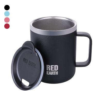 China Viable Factory Wholesale Pink Insulated Mug 440ml 304 Stainless Steel Tea Coffee Warmer Cup Custom Logo With Handle for sale