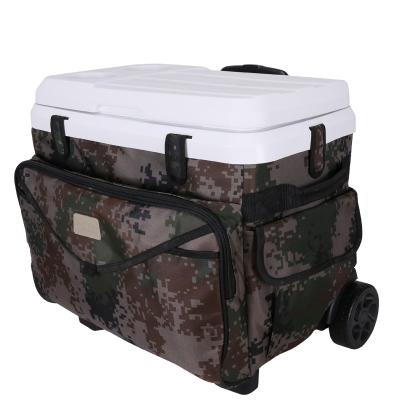 China Waterproof Ice Chest Hiking Trolley Fabric Sample Hot Sale Camping Custom Cooler With Wheels for sale