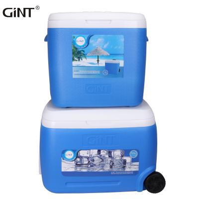 China GINT 55L Large PP Waterproof PU Foam Wheels Cooler Hot Selling Outdoor Camping Box for sale