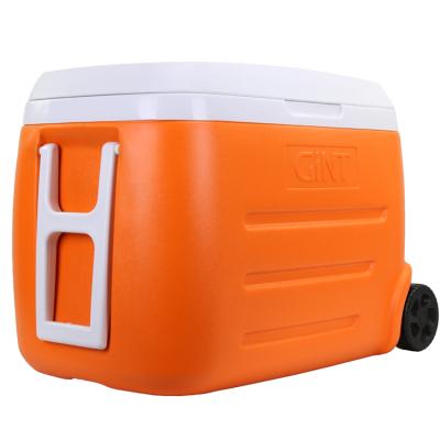 China GiNT 55L Large Size Waterproof Ice Cooler Box Portable Wheels Handles Hard Cooler Holiday Cooler Boxes for sale