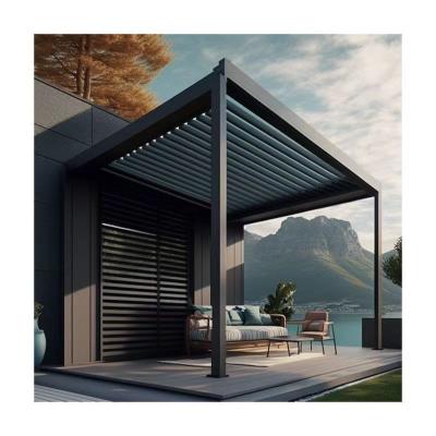 China Waterproof 3X3 3X4 3x5 3X6 Modern simple retractable electric remote control aluminum alloy awning awning garden pergola for sale