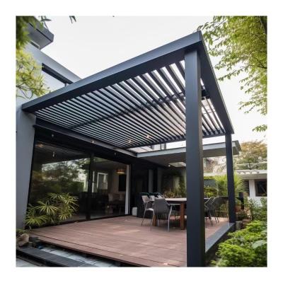 China Easily Assembled Aluminum alloy rain proof atrium waterproof pergola electric patio ceiling gazebo balcony awning for sale