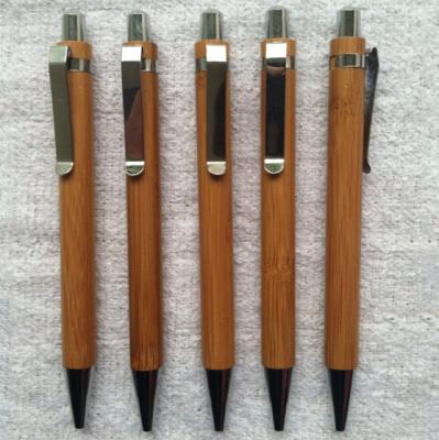 China Promotional Pen Promotional Bamboo Pen Click Logo Printed or Engraved Custom Bamboo Pen Logo for sale