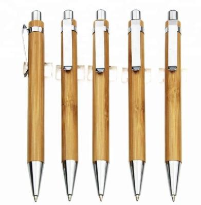 China Promotional Pen Custom Eco Friendly Reused Bamboo Ballpoint Pen for sale