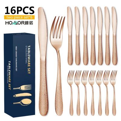 China 16 Pieces Disposable Stainless Steel Tableware Dinnerware Silverware Dinnerware Set with Knife and Fork for sale