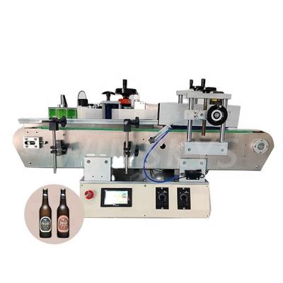 China Semi-automatic Automatic Round Food Labeler Box Bottle Glass Metal Labeling Machine For Food Drink for sale